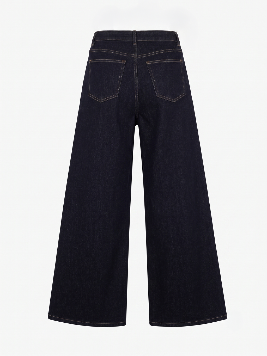 Weit geschnittene Hose ohne Saum, dunkler Denim