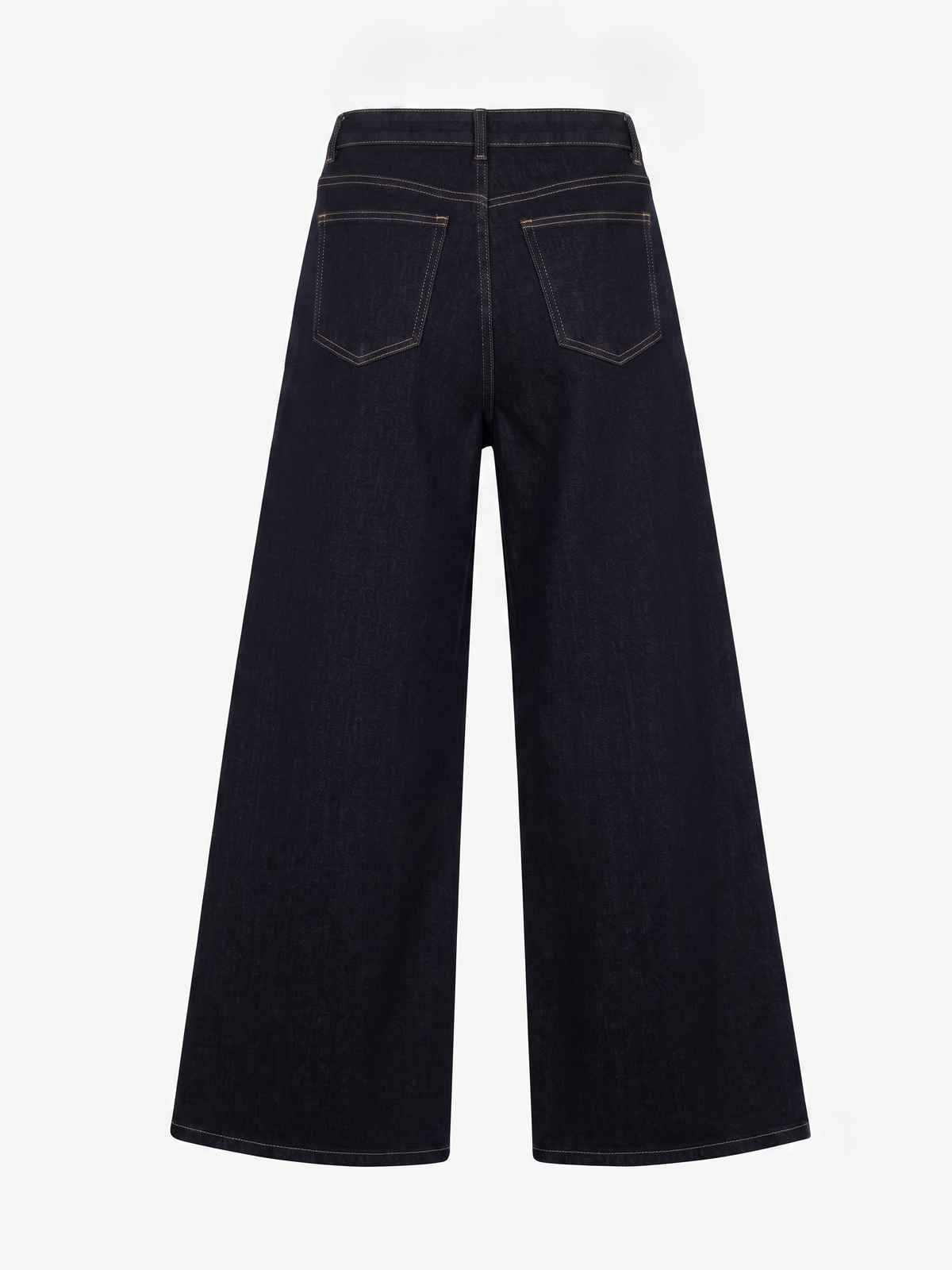 Weit geschnittene Hose ohne Saum, dunkler Denim