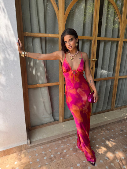 Vestido Acetinado Blotchy