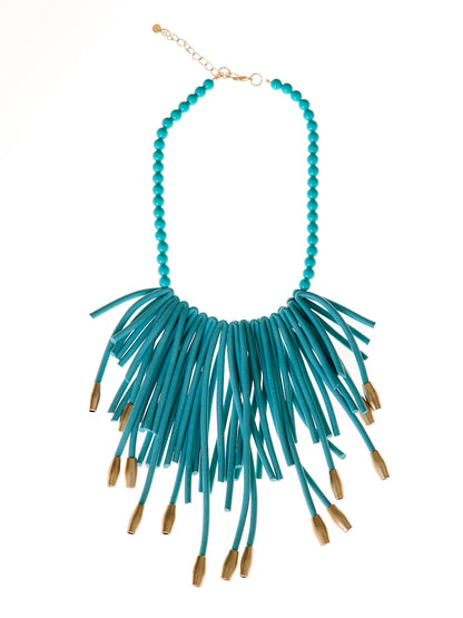 Colar Franjas Azul Turquesa