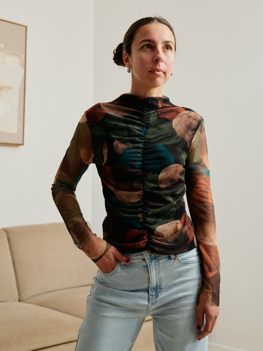 Camisola Transparência Costas Bolas