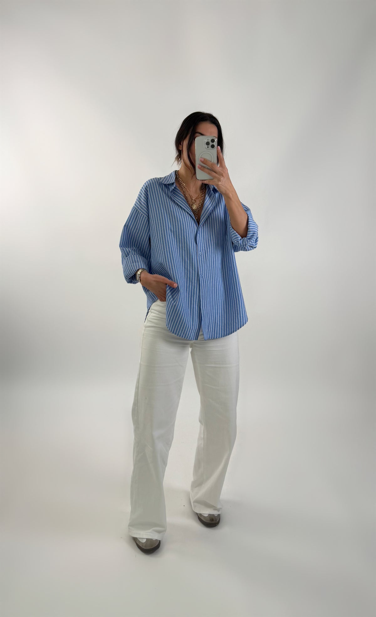 Gestreiftes Oversize-Hemd