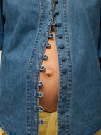 Jeanshemd mit Ballonärmeln