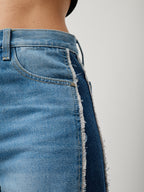 Jeans Wide Leg Detalhe Lateral
