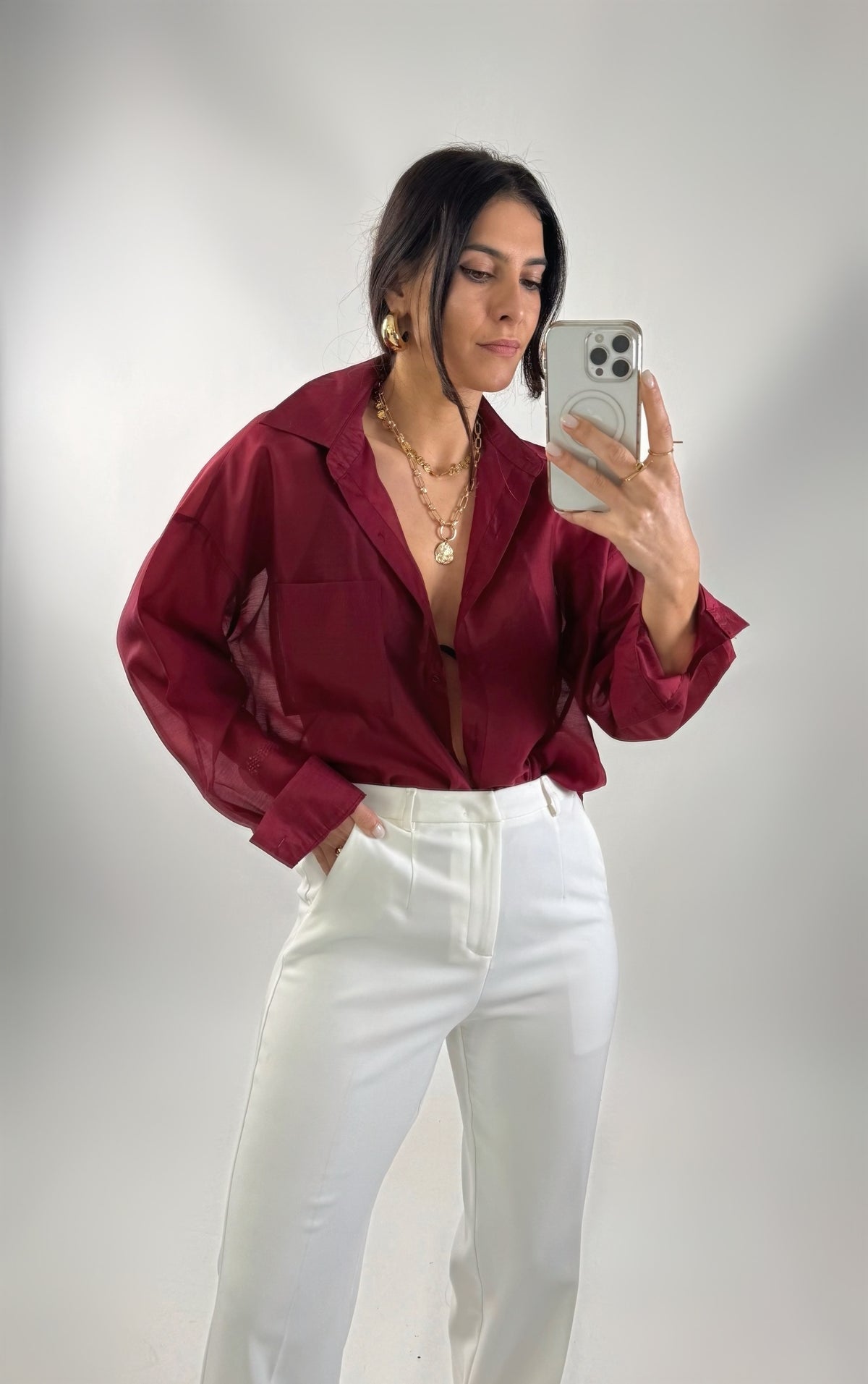 Organza-Ware-Effekt-Shirt