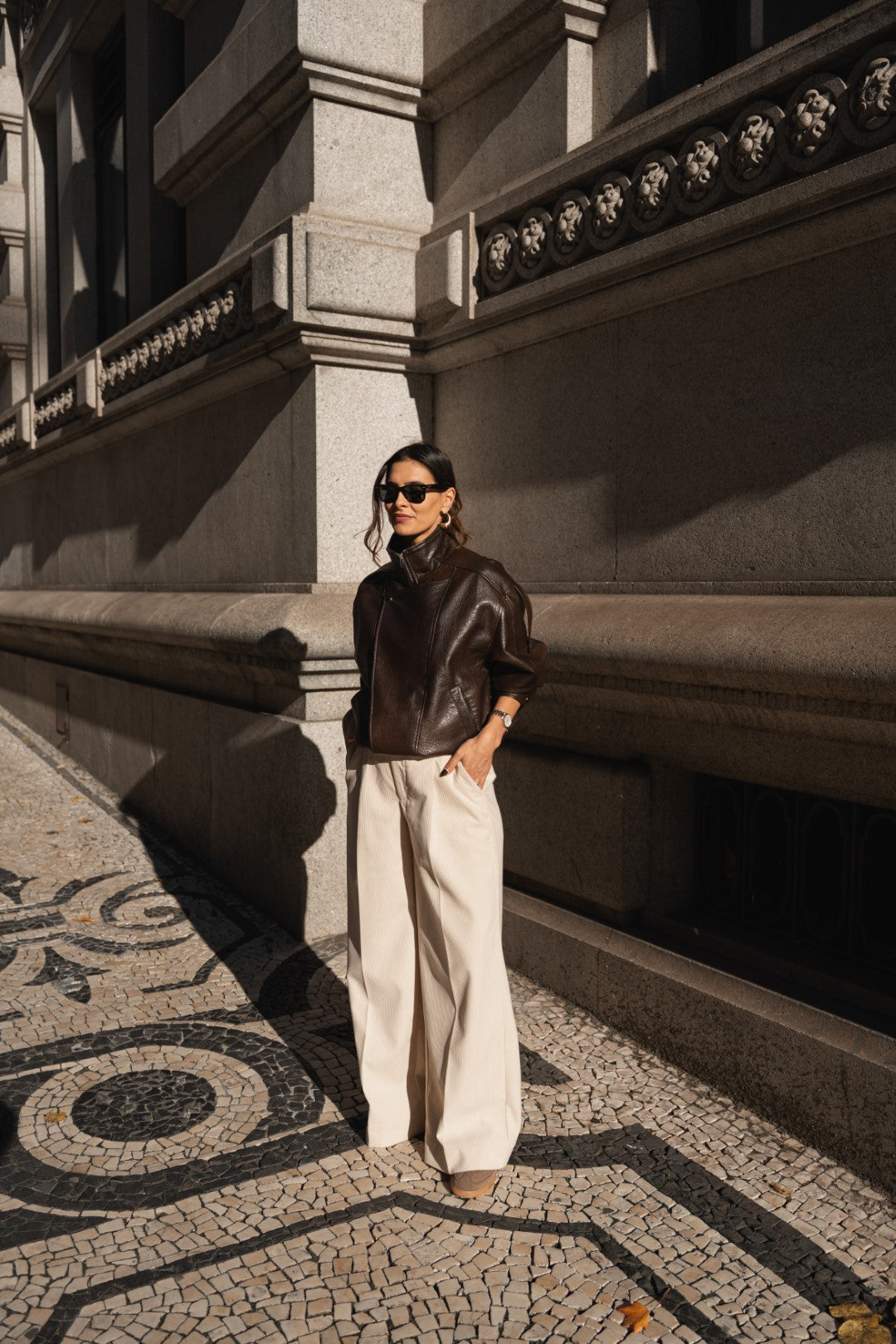 Dark Brown Faux Leather Jacket