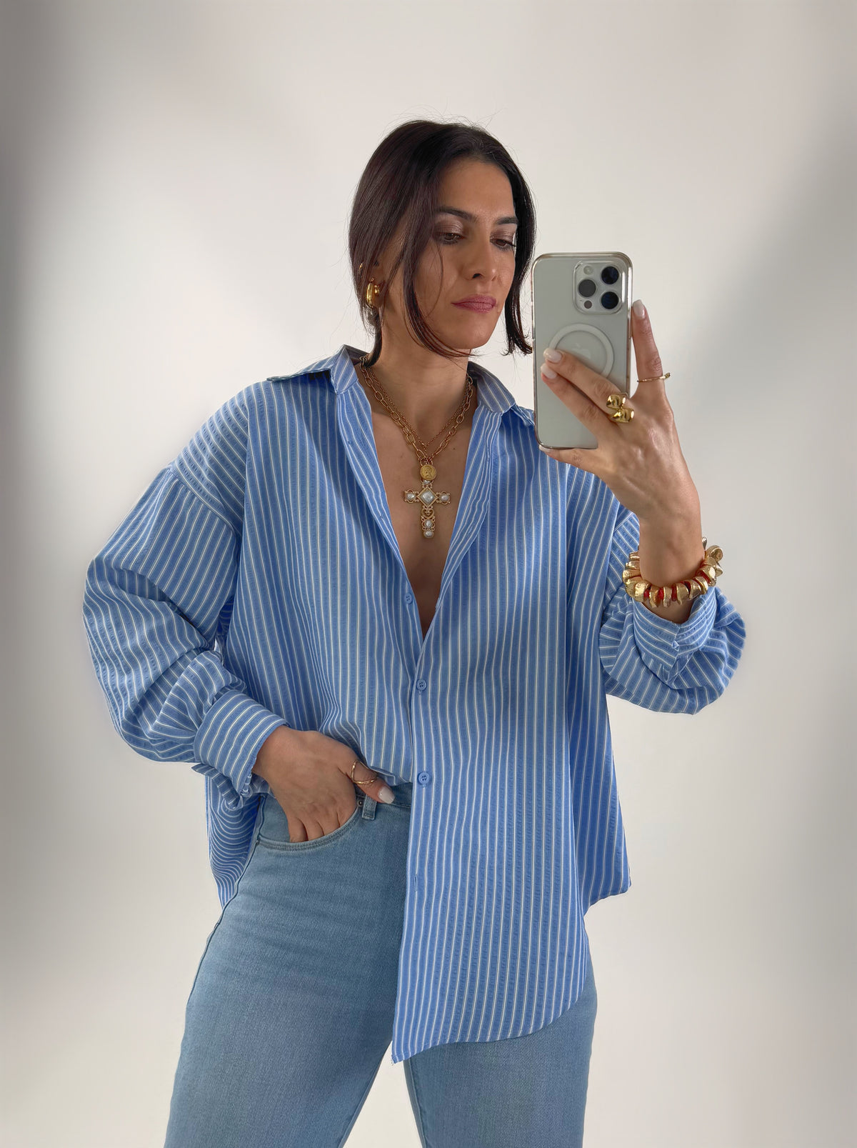 Gestreiftes Oversize-Hemd