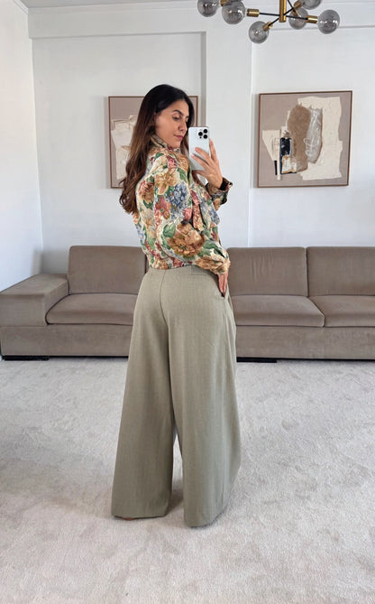 Taupe Pantaloon Style Trousers