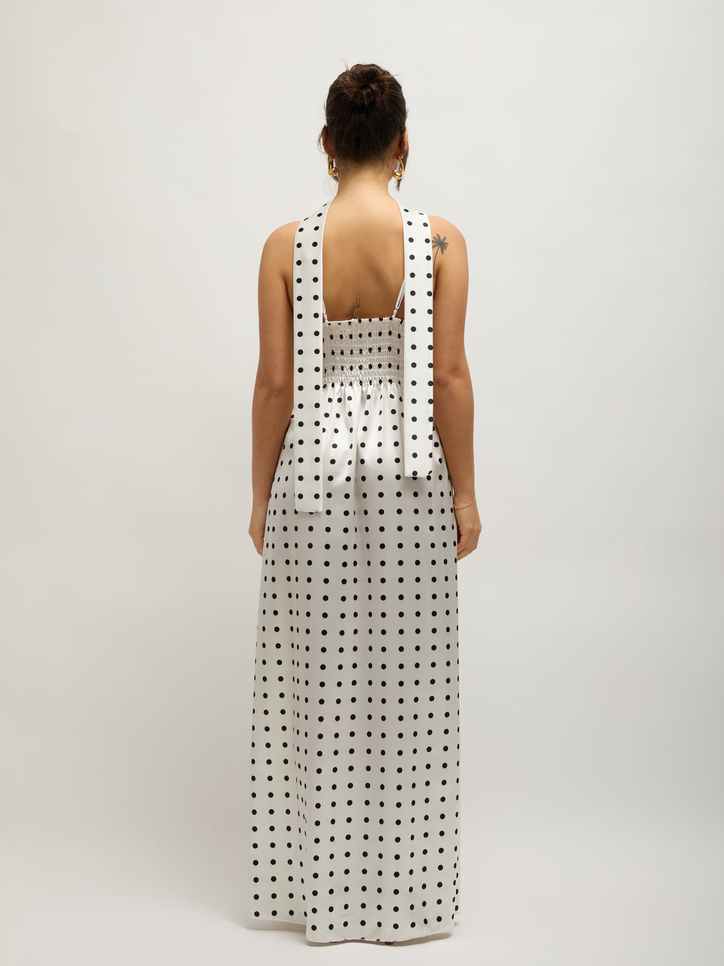 Satinkleid mit Polka-Dot-Muster