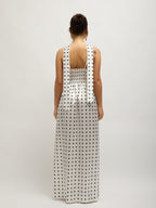 Satinkleid mit Polka-Dot-Muster
