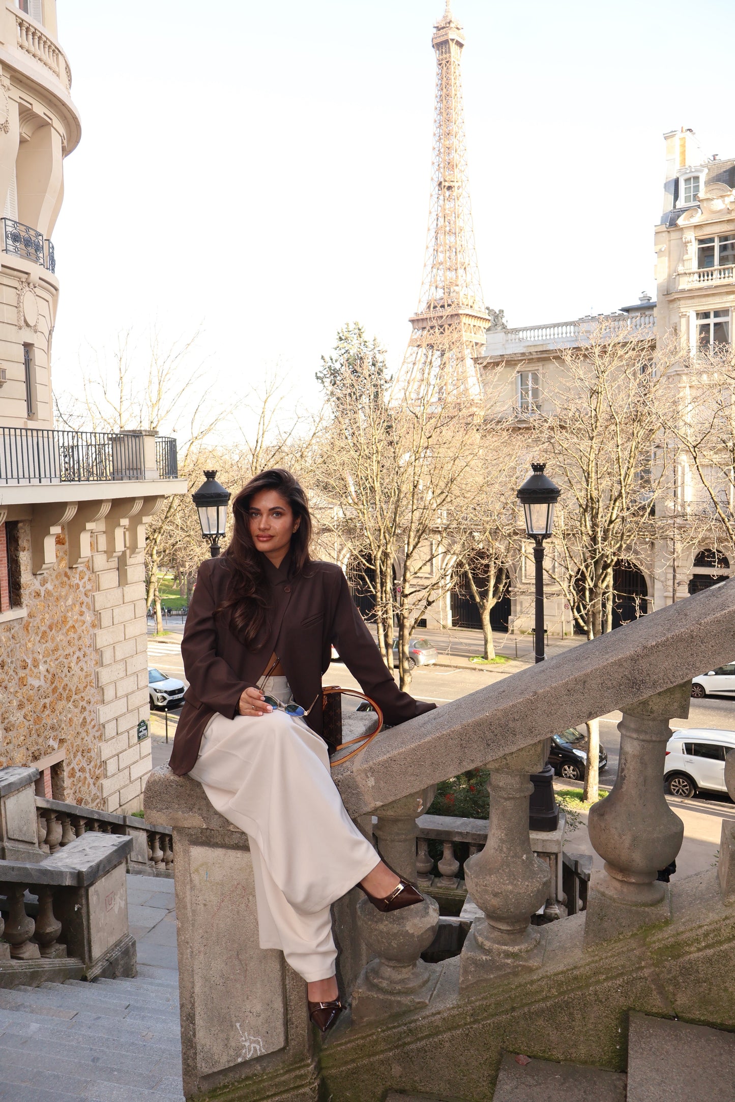 Brown Double-Breasted Blazer