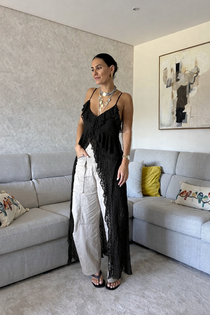 Bata Boho Chic Renda Preto