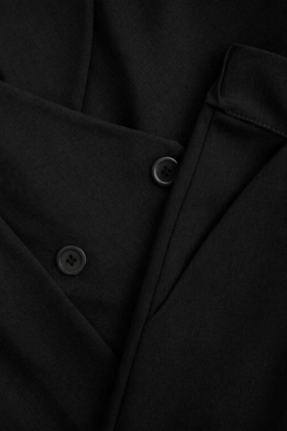 Black Suit with Tie Detail