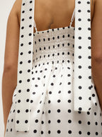 Satinkleid mit Polka-Dot-Muster