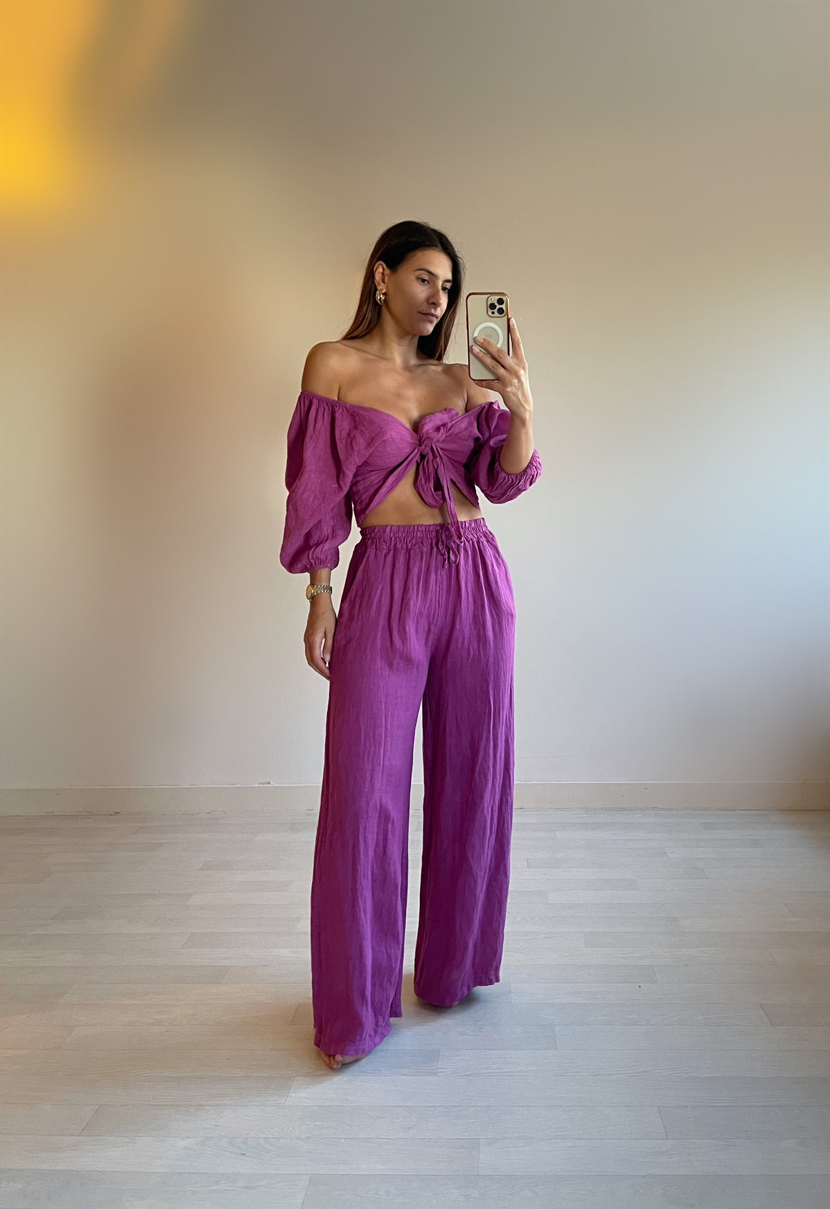 Crop Balloon Linho