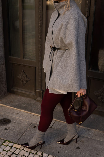 Cape with included belt, Gray