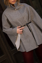 Mantello con cintura inclusa, Grigio