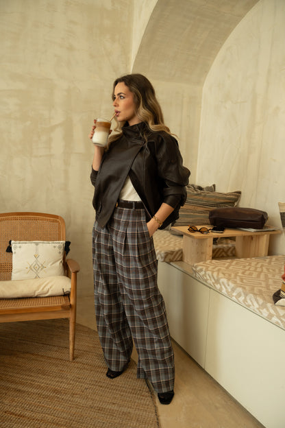 Calças Pantalona Xadrez