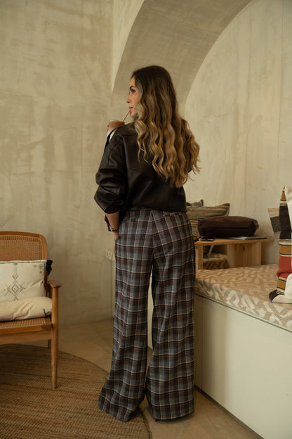 Calças Pantalona Xadrez