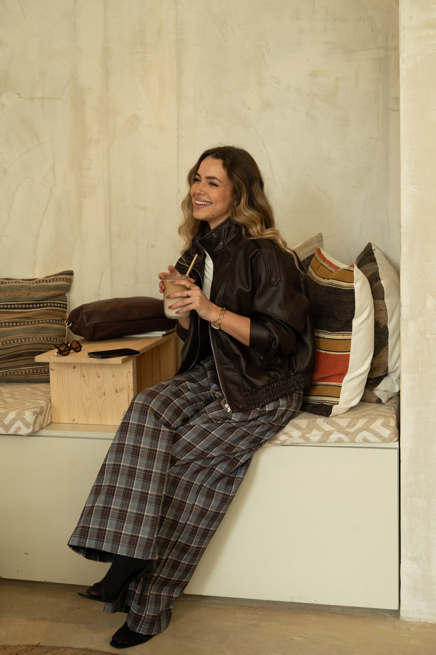 Calças Pantalona Xadrez