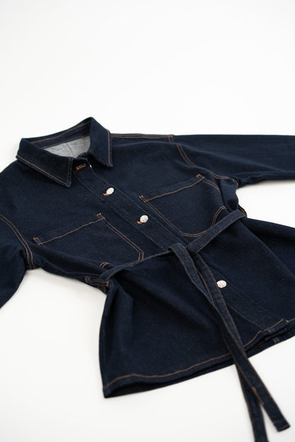 Koszula oversize z ciemnego jeansu