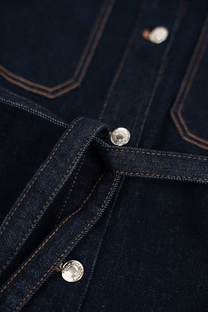 Koszula oversize z ciemnego jeansu