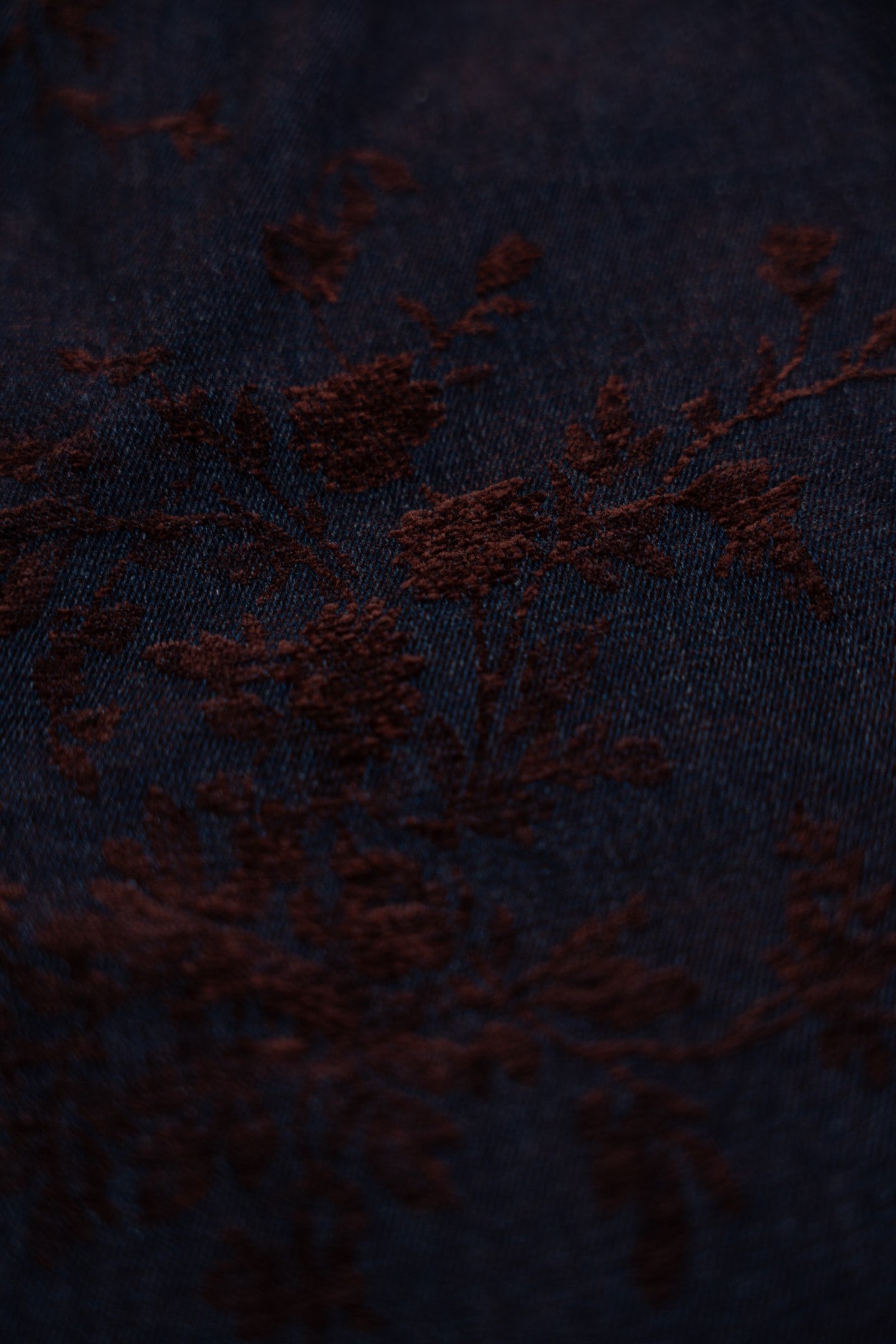 Spodnie Balonowe Aksamitne Wzór Kwiatowy Bordeaux