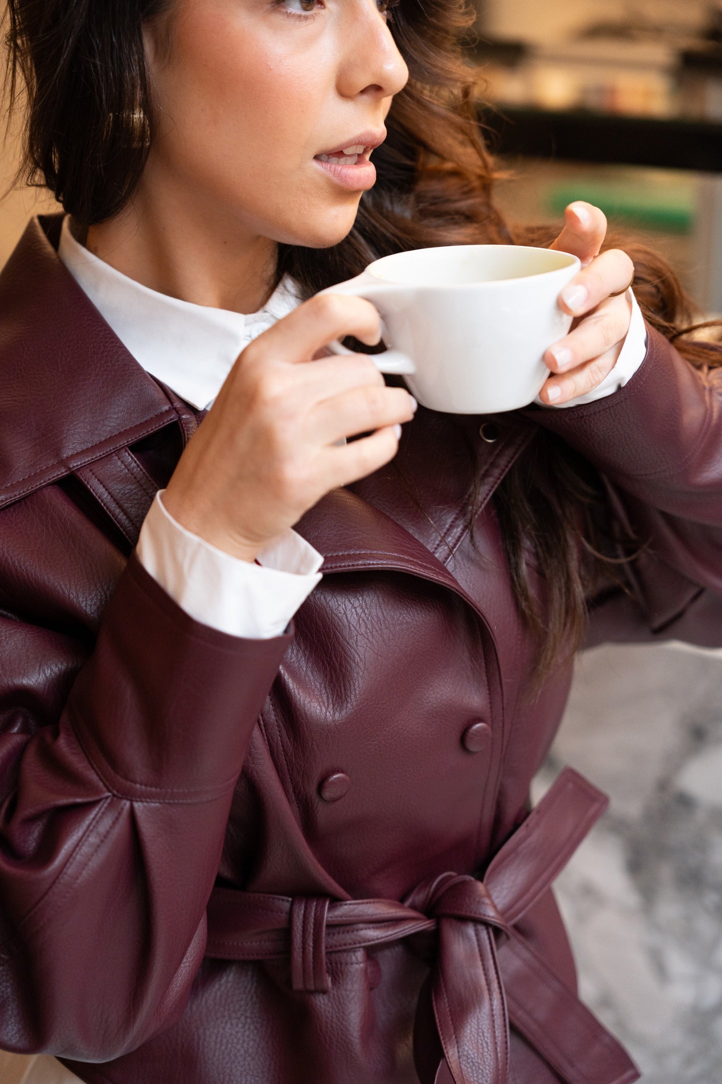 Kurtka Ecopele Bordeaux