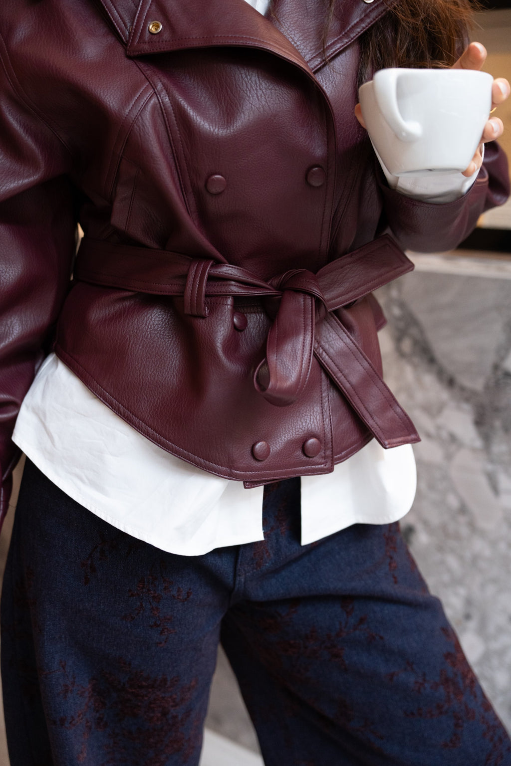 Giacca Ecopele Bordeaux