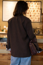 Blazer Oversize Risca Diplomática Chocolate