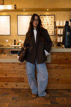 Blazer Oversize Risca Diplomática Chocolate