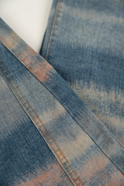 Pantaloni tie-dye con palloncini rosa pastello