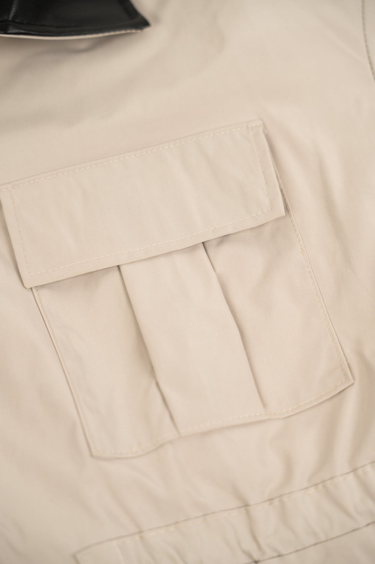 Trench Coat with Contrast Gray Collar