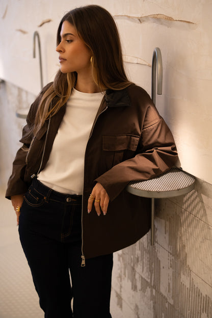 Trench Gola Contrasto Cioccolato