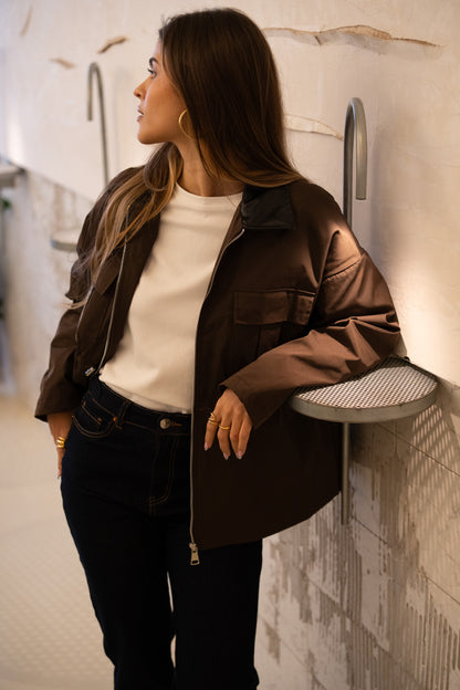 Trench Gola Contrasto Cioccolato