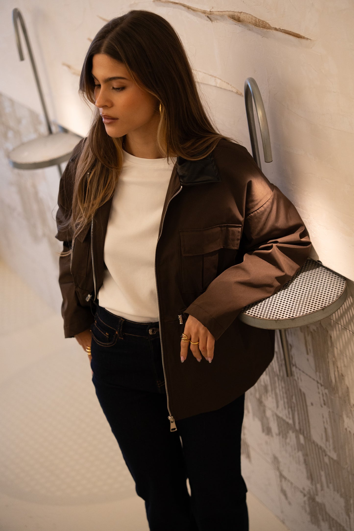 Trench Gola Contrasto Cioccolato