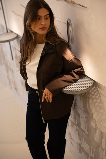 Trench Gola Contrasto Cioccolato