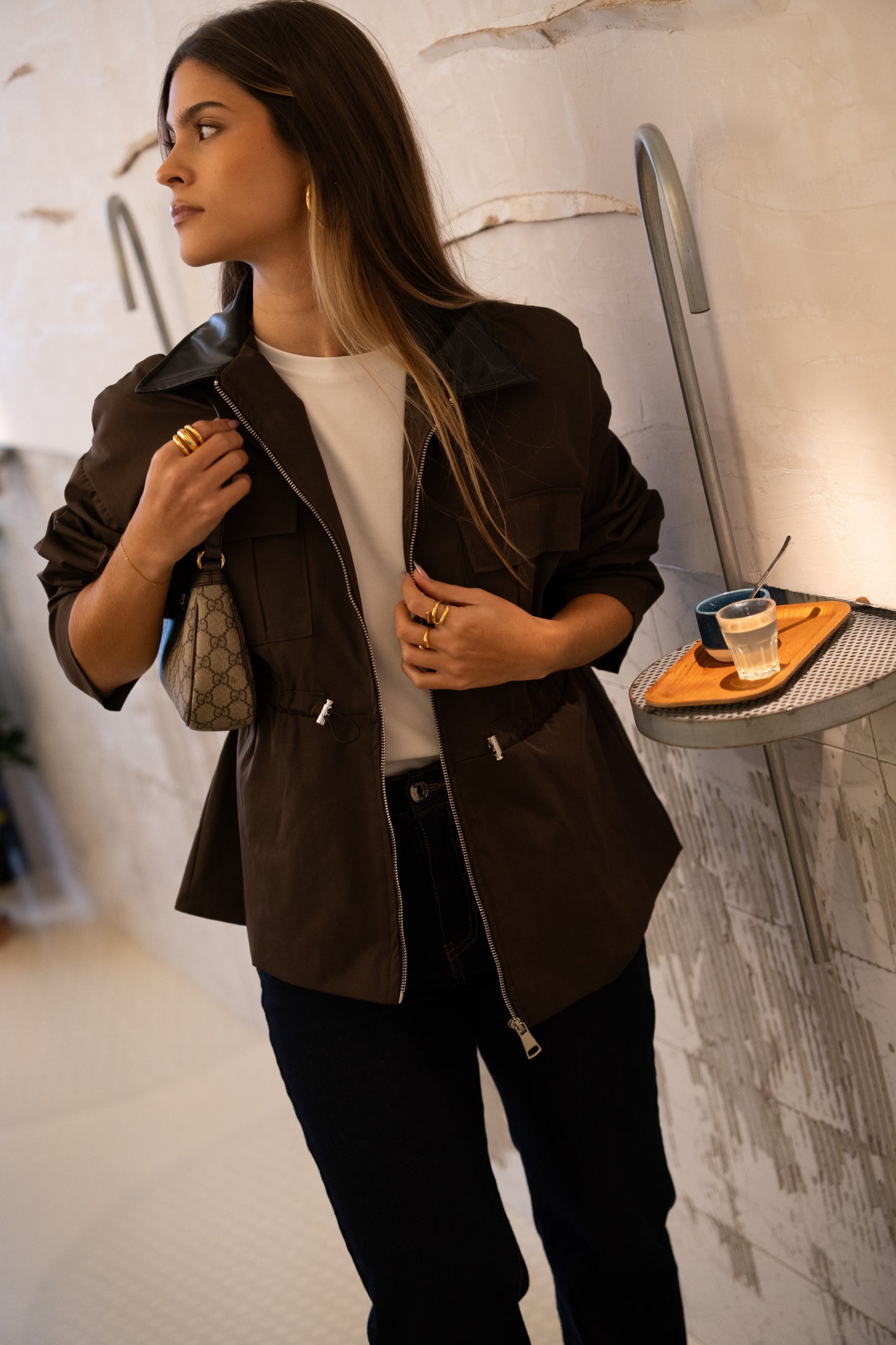 Trench Gola Contrasto Cioccolato