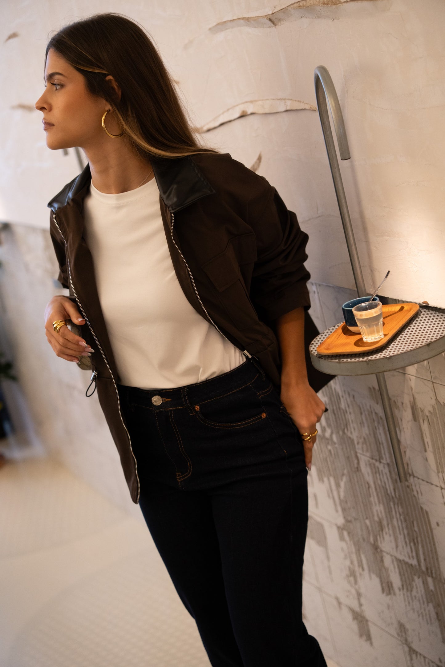 Trench Gola Contrasto Cioccolato