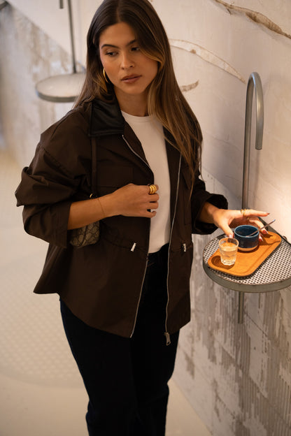 Trench Gola Contrasto Cioccolato