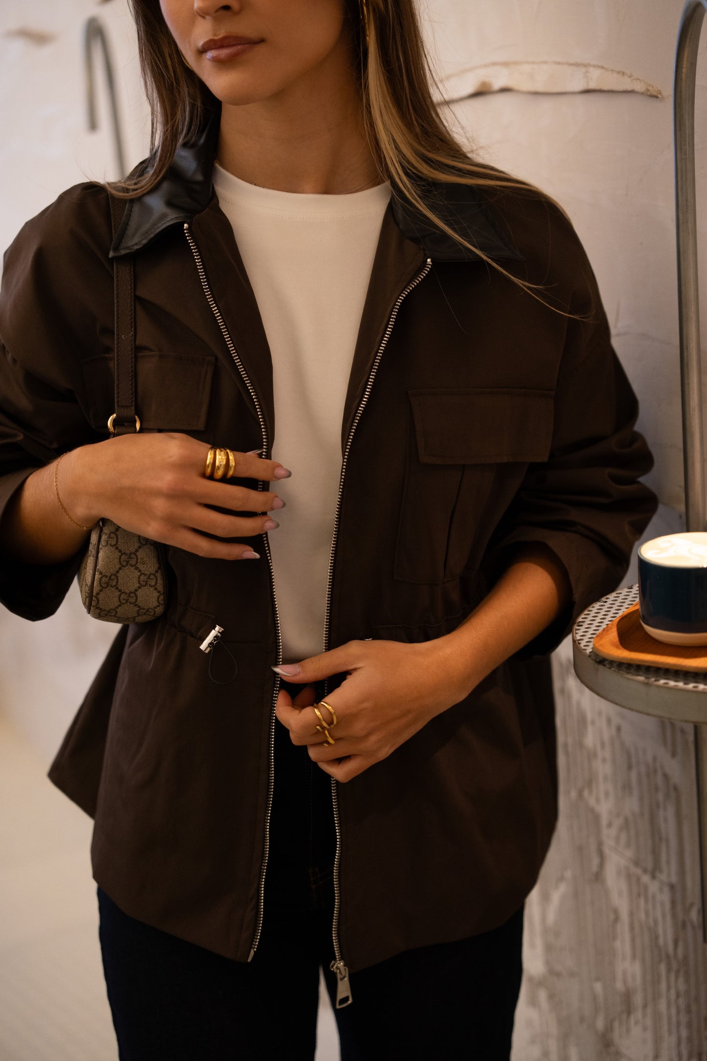 Trench Gola Contrasto Cioccolato