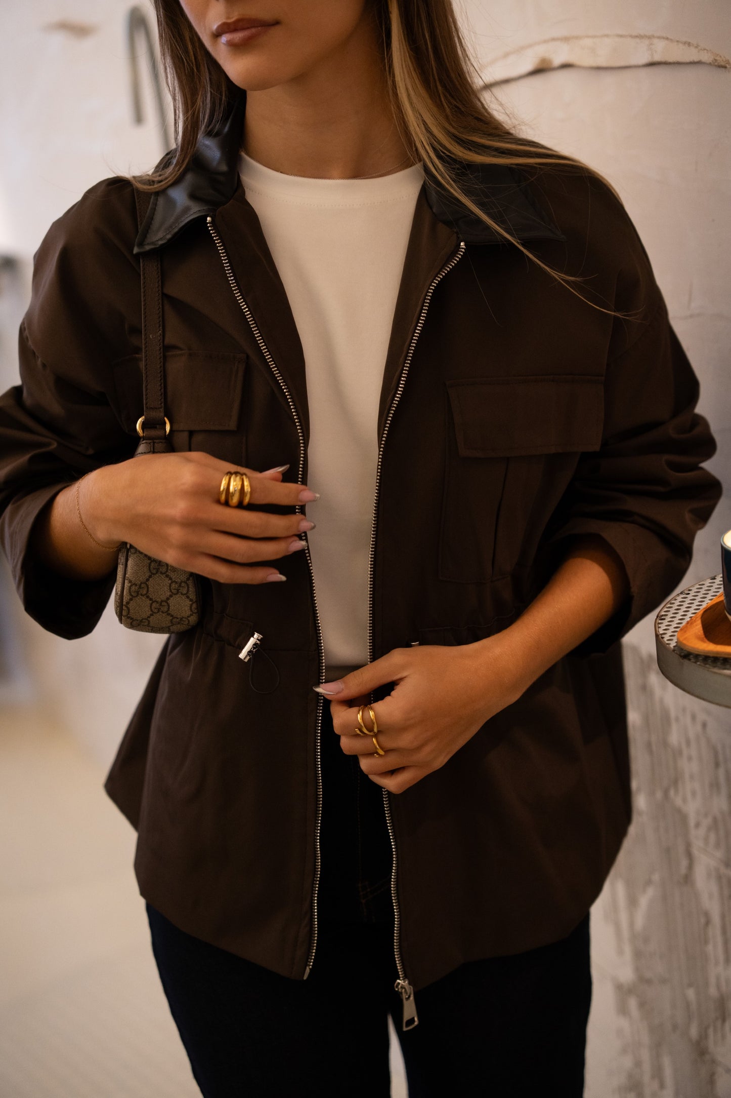 Trench Gola Contrasto Cioccolato