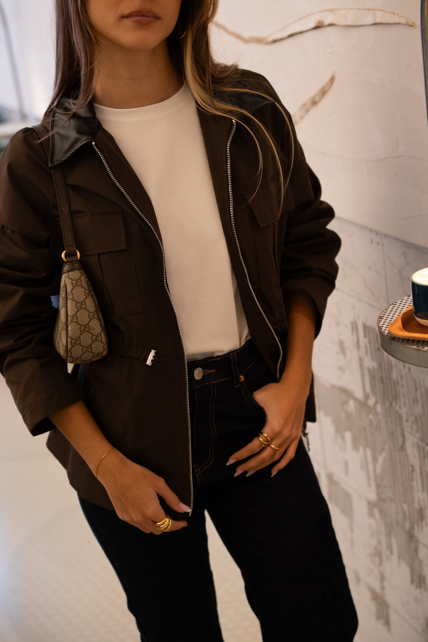 Trench Gola Contrasto Cioccolato