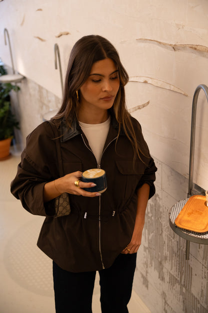 Trench Gola Contrasto Cioccolato