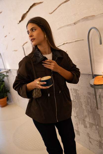 Trench Gola Contrasto Cioccolato