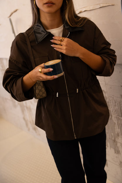 Trench Gola Contrasto Cioccolato