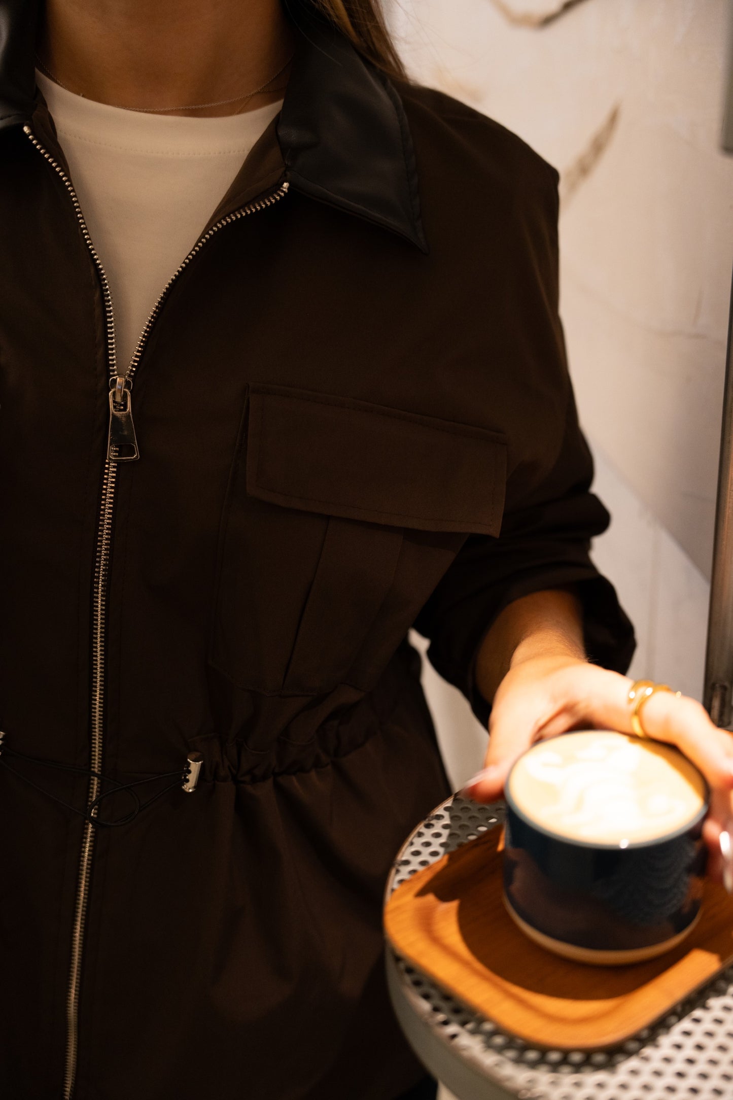 Trench Gola Contrasto Cioccolato