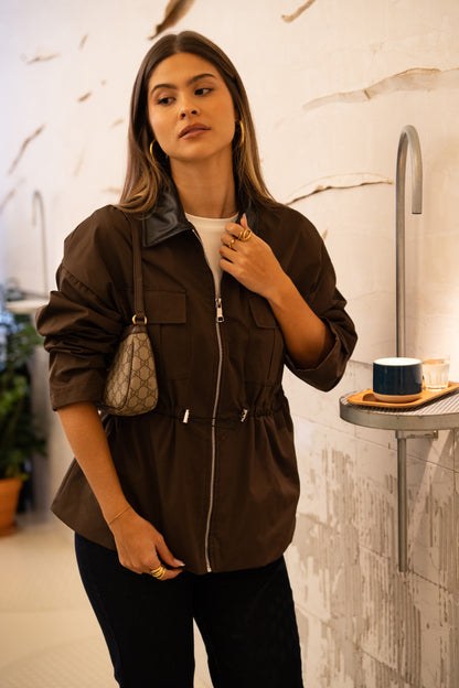 Trench Gola Contrasto Cioccolato