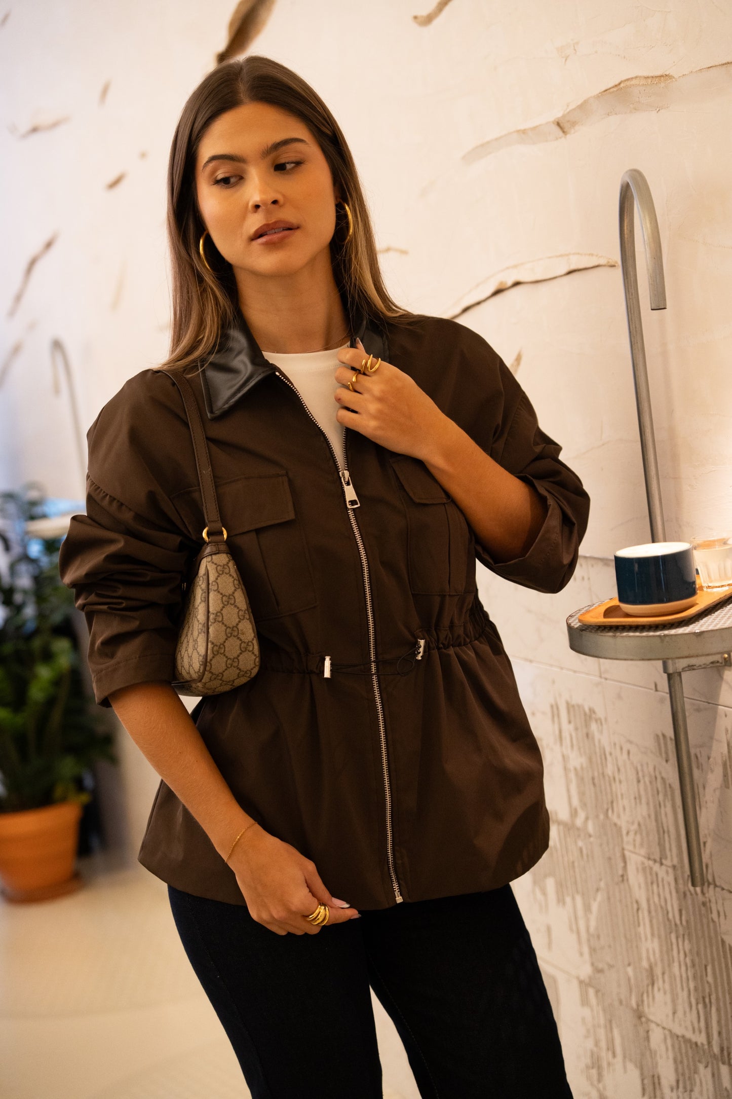 Trench Gola Contrasto Cioccolato