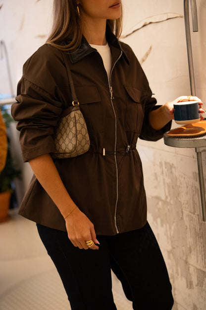 Trench Gola Contrasto Cioccolato